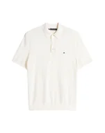 Koszulki męskie - polo uomo tommy hilfiger mw0mw38465 interlock placket ybr white - miniaturka - grafika 1