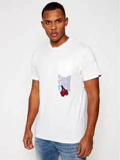 Koszulki męskie - Vans T-Shirt Mn New Varsity Pocke VN0A54C7 Biały Slim Fit - grafika 1