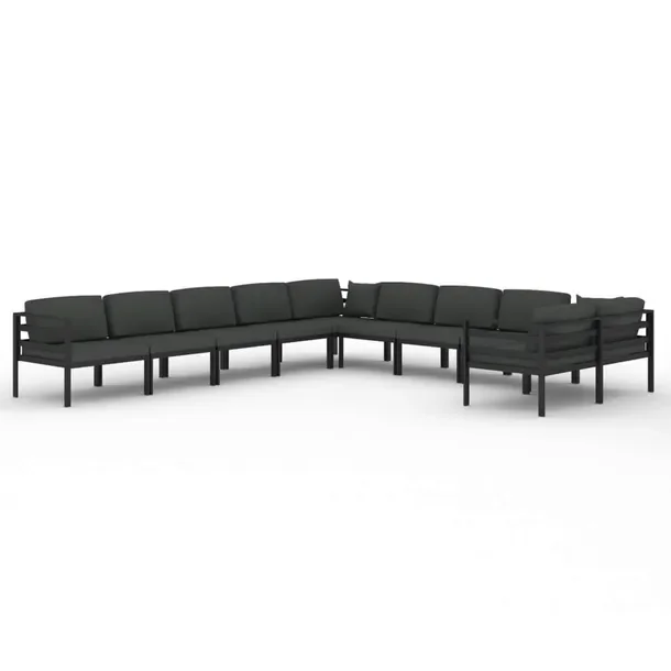 Modułowy aluminiowy zestaw wypoczynkowy antracytowy 4-osobowy 70x70x64,5 c