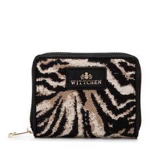 Damski portfel wzorzysty na suwak mały - Portfele - miniaturka - grafika 1