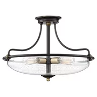 Lampy sufitowe - Szklana lampa sufitowa Griffin QZ-GRIFFIN-SFM-C-PNAB Quoizel brąz przezroczysty - miniaturka - grafika 1