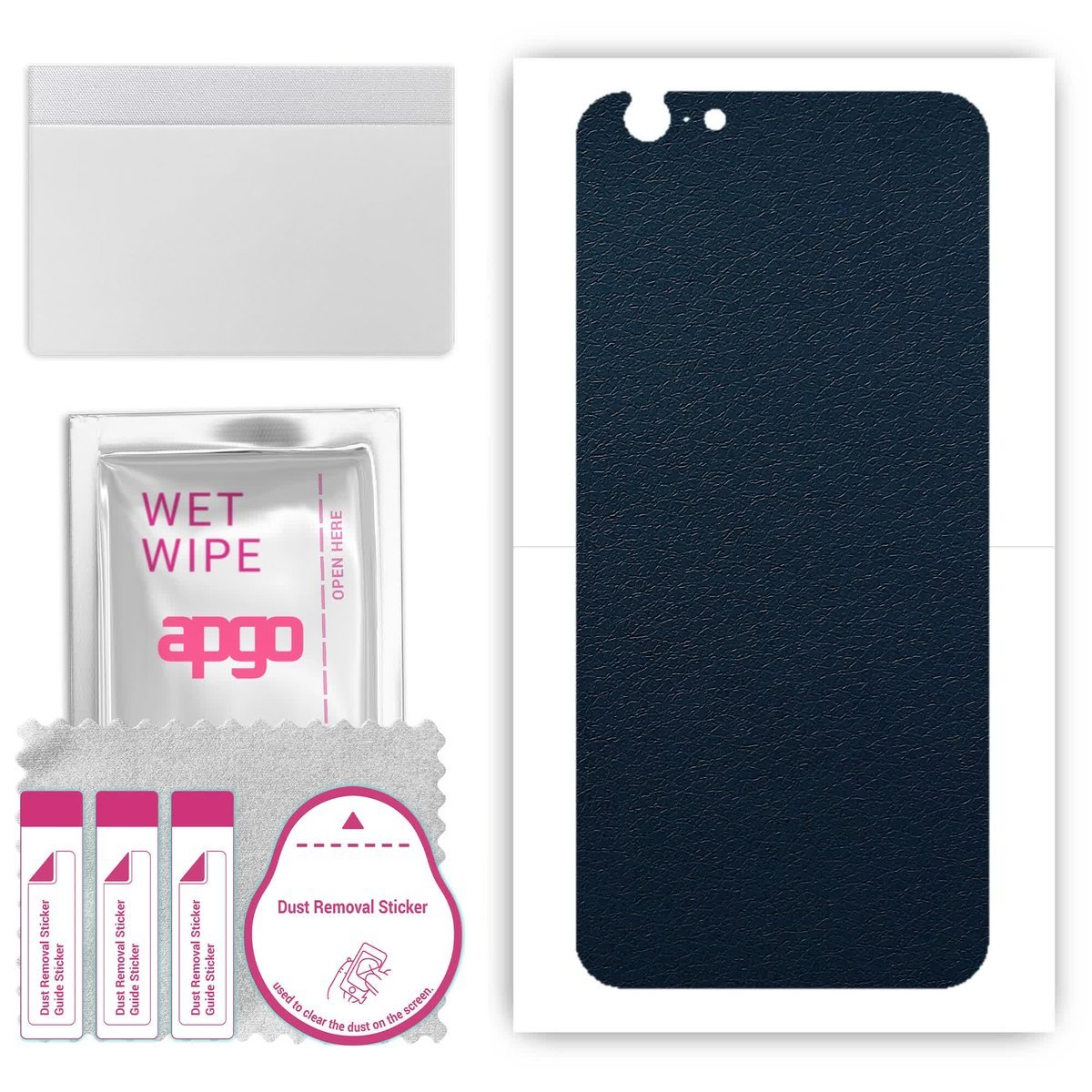 Folia naklejka skórka strukturalna na TYŁ do Apple iPhone 6 - Skóra Granatowa - apgo SKINS
