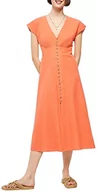 Sukienki - Springfield Sukienka Midi Solidny Guzik, Pomarańczowy, 36 - miniaturka - grafika 1