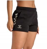 Spodenki damskie - HUMMEL CZARNE SPORTOWE KRÓTKIE SPODENKI Z LAMPASAMI XL JPA - miniaturka - grafika 1