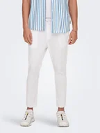 Spodnie męskie - Only & Sons Spodnie materiałowe 22024966 Biały Tapered Fit - miniaturka - grafika 1