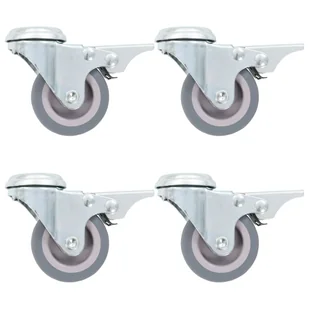 VidaXL 24 kółka skrętne z otworem na śrubę, 50 mm 277849         VidaXL - Kółka i bloczki - miniaturka - grafika 1
