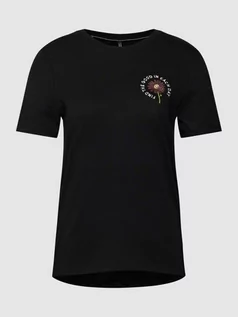 Koszulki i topy damskie - T-shirt z cekinowym obszyciem model ‘KITA’ - grafika 1