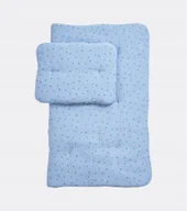 Pościel dla dzieci - Komplet pościeli muślinowej dla dziecka z wypełnieniem Blue Stars 95cm - miniaturka - grafika 1