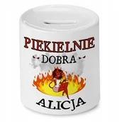 Skarbonki - Skarbonka dla Alicji na Urodziny Idealny Prezent z Nadrukiem ze Zdjęciem + Opakowanie na prezent (wzór 01) - miniaturka - grafika 1