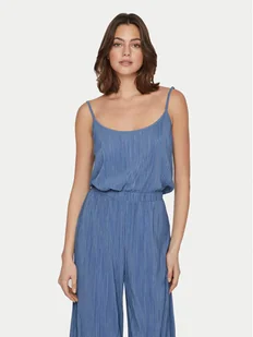 Vila Top Plisa 14096337 Niebieski Relaxed Fit - Koszulki i topy damskie - miniaturka - grafika 1