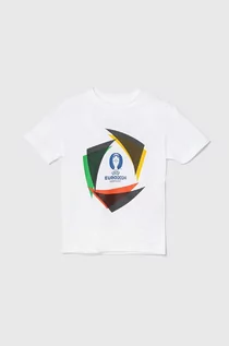 Koszulki dla chłopców - adidas Performance t-shirt bawełniany dziecięcy UEFA Euro 2024 kolor biały z nadrukiem - grafika 1