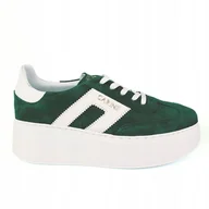 Półbuty damskie - Carinii B9882-T75 zielone sneakersy półbuty damskie skóra modne r.36 - miniaturka - grafika 1