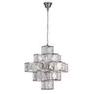 Lampy sufitowe - Searchlight Lampa wisząca Glacier z kloszem akrylowym 55 cm - miniaturka - grafika 1