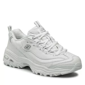 Skechers Damskie trampki D'lites Fresh Start szerokie modne trampki, biały, srebrny - 37 EU - Trampki damskie - miniaturka - grafika 1