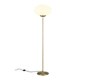 Lampy stojące - Trio Fomento 463100108 lampa stojąca mosiądz mat klosz spłaszczona kula fi 40cm 1xE27 - miniaturka - grafika 1