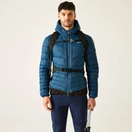 Kurtki i kamizelki sportowe męskie - Regatta Kurtka męska hybrydowa Leedre z kapturem Niebieski, Rozmiar: 2XL - miniaturka - grafika 1