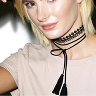 Naszyjniki - Choker NASZYJNIK wiązany długi - miniaturka - grafika 1