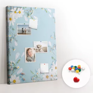 Korkowy Organizer na Notatkl, Tablica 70x100 cm + Kolorowe Pinezki - Kwiaty na obrzeżach - Tablice i flipcharty - miniaturka - grafika 1