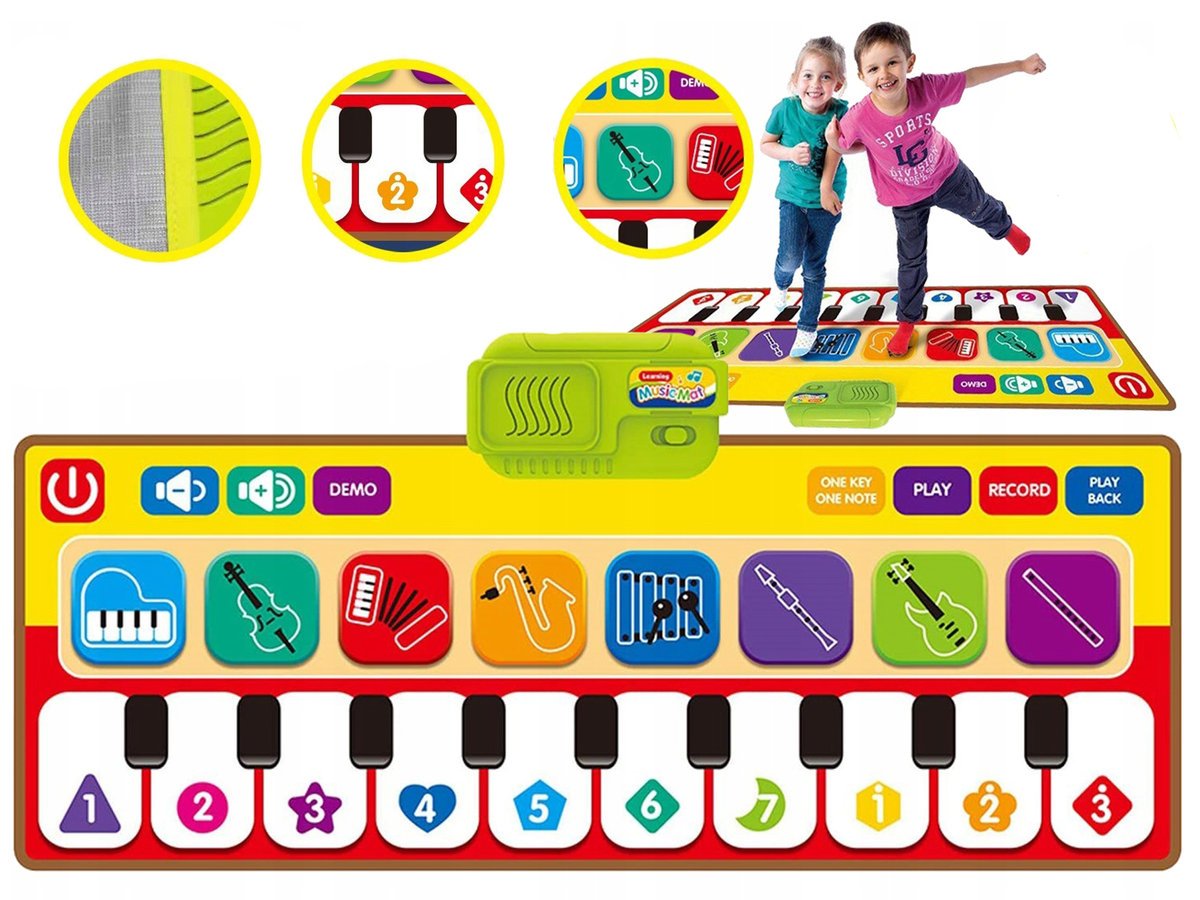 MUZYCZNA Interaktywna Mata PIANINO Nagrywa DŹWIĘK DO ZABAWY TAŃCZENIA