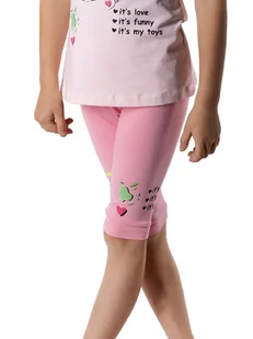 Legginsy dziewczęce getry 3/4 z aplikacją 3D różowe 134-140 YOCLUB - Legginsy - miniaturka - grafika 1