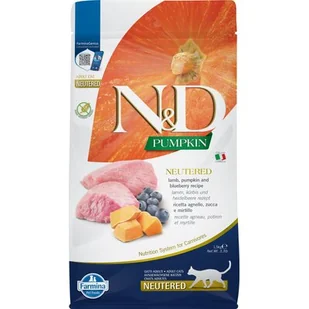 Farmina N&D Pumpkin Cat Neutered Adult lamb & blueberry 1.5 kg - Sucha karma dla kotów - miniaturka - grafika 1
