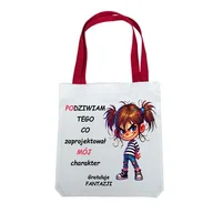 Torebki damskie - Torba na ramię uchwyt czerwony, zabawny tekst Mi 056 - miniaturka - grafika 1