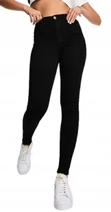 RIVER ISLAND CZARNE RURKI JEANSY WYSOKI STAN BAWEŁNA ELASTAN 44 KWB - Spodnie damskie - miniaturka - grafika 1