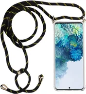 Etui i futerały do telefonów - Samsung Galaxy Etui na telefon komórkowy z łańcuszkiem Slim Cover Etui na telefon komórkowy z paskiem na sznurek, do telefonu komórkowego: Samsung Galaxy A71, wybierz pasek: czarny odblaskowy - miniaturka - grafika 1