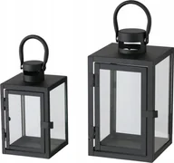 Dekoracje domu - Boltze Metalowy lampion ze szklaną szybą, dwa rozmiary, ARANA - miniaturka - grafika 1