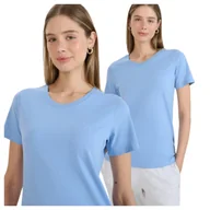 Koszulki i topy damskie - T-shirt damski bawełniany dładki 4F 4FWMM00TTSHF2356-32S Niebieski Roz. XS - miniaturka - grafika 1