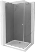 Kabiny prysznicowe - Mexen Pretoria kabina prysznicowa uchylna 80x70 cm, grafit, chrom + brodzik Flat - 852-080-070-01-40-4010 - miniaturka - grafika 1