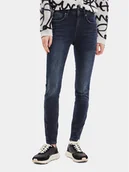Spodnie damskie - Desigual Jeansy 23WWDD10 Granatowy Slim Fit - miniaturka - grafika 1