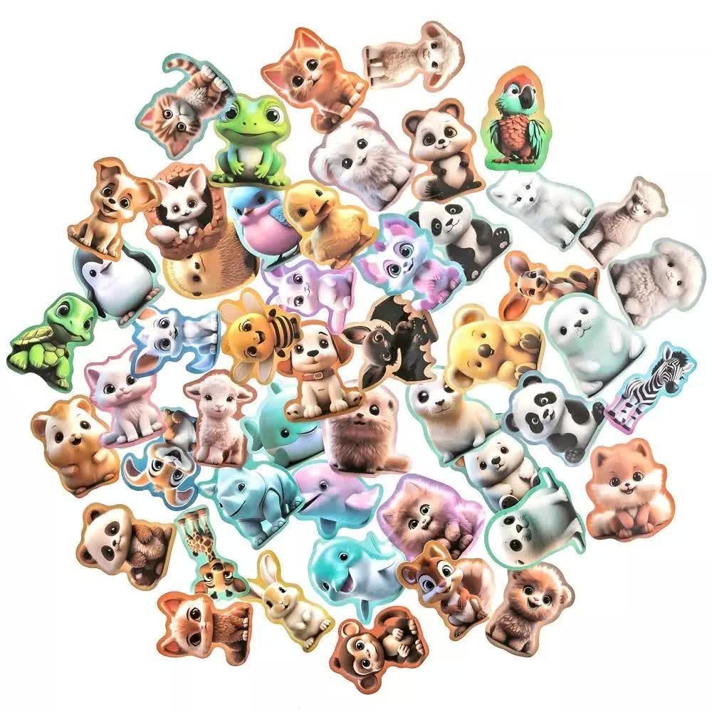 Naklejki winylowe KRESKÓWKOWE ZWIERZĄTKA 4-6cm