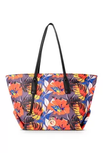 Tekstylna shopperka Nobo w kwiaty - Torebki damskie - miniaturka - grafika 1