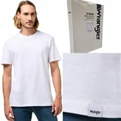 Koszulki męskie - Wrangler 2 PACK White DWUPAK T-SHIRT 2 BIAŁE BAWEŁNIANE KOSZULKI PUDEŁKO S - miniaturka - grafika 1
