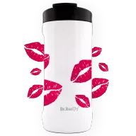 Kubki termiczne - Kubek termiczny 2w1 Dr.Bacty Notus 227 ml -  Usta - biały - miniaturka - grafika 1