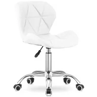 Fotele i krzesła biurowe - Białe tapicerowane krzesło obrotowe - Renes 3X - miniaturka - grafika 1