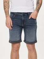 Spodenki męskie - Mustang Szorty jeansowe Chicago 1014891 Granatowy Regular Fit - miniaturka - grafika 1