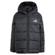 Kurtki i płaszcze dla chłopców - adidas uniseks-kind ESSENTIALS 3 STRIPES PADDED JACKET, black/white/white, 5-6 Years - miniaturka - grafika 1