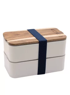 Lunchbox Bento + torba termiczna Akinod 11H58 - white / blue jeans - Lunch boxy - miniaturka - grafika 2