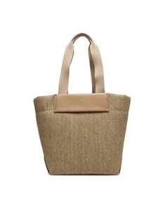 Calvin Klein Torebka Ck Raffia Medium Shopper K60K613174 Brązowy - Torebki damskie - miniaturka - grafika 1