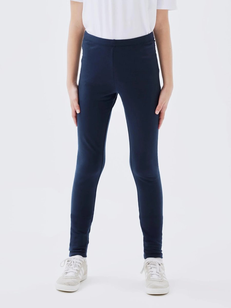 NAME IT LEGGINSY GRANATOWE GŁADKIE MIĘKKO PRZYLEGAJĄCE 128 16FA