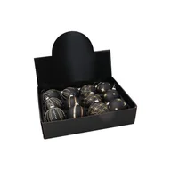 Bombki - Bombka szklana 8 cm czarno-złota mix - miniaturka - grafika 1