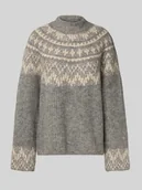 Swetry damskie - Sweter z dzianiny ze stójką model ‘YASLIRI’ - miniaturka - grafika 1