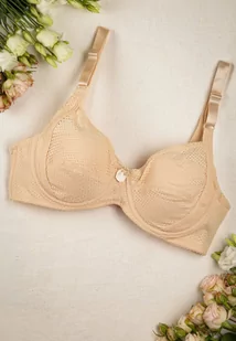 Jasnobeżowy Gładki Biustonosz z Regulowanymi Ramiączkami Pronisa - Biustonosze - miniaturka - grafika 1