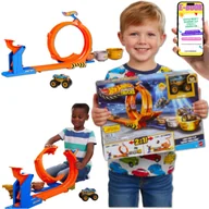 Zabawki konstrukcyjne - HOT WHEELS MONSTER TRUCKS Bigfoot 50 Rocznica – Pętla Skok po Trofeum PREZENT DLA CHŁOPCA NA ŚWIĘTA + EBOOK - miniaturka - grafika 1