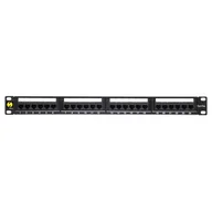 Akcesoria do szaf serwerowych - Patch panel RACK 19" 1U, 24 porty kat. 5e UTP, Netrack, czarny 104-02 - miniaturka - grafika 1