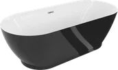 Wanny - Mexen Roxy wanna wolnostojąca 180 x 85 cm, biała/czarna, przelew chrom - 51201808575-01 - miniaturka - grafika 1