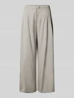 Spodnie damskie - Spodnie z mieszanki wiskozy i lyocellu z szeroką nogawką - miniaturka - grafika 1