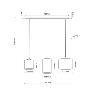 Lampa wisząca z różnymi abażurami, nad stół TK 4954 z serii JUTA - Lampy sufitowe - miniaturka - grafika 5